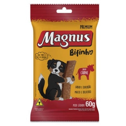 Bifinho Cães Magnus Sabor Carne 60gr Petisco Cães Magnus