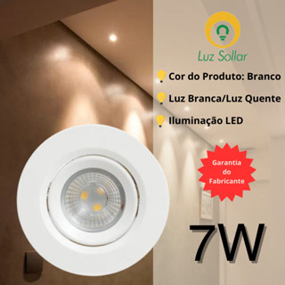Spot Embutir Redondo 7w 6500k Branco Frio, 3000K Branco Quente
