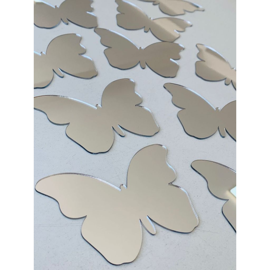 Espelho Decorativo Borboletas 12 peças 10cm Decoração * - * em Oferta na Shopee