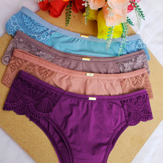 KIT 5 Tangas Renda Lateral Calcinha Feminina Rendada Atacado Revenda Lingerie
