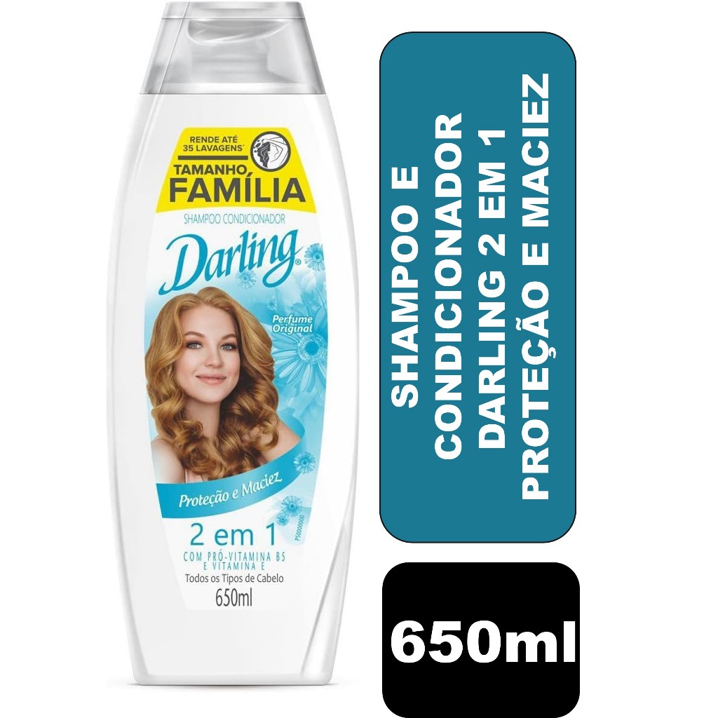 Shampoo e Condicionador Darling 2 em 1 Proteção e Maciez 650ml