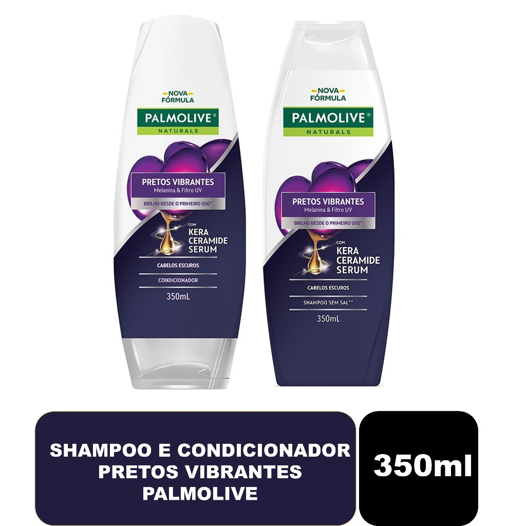 Shampoo E Condicionador Pretos Vibrantes Palmolive 350ml em Oferta na Shopee
