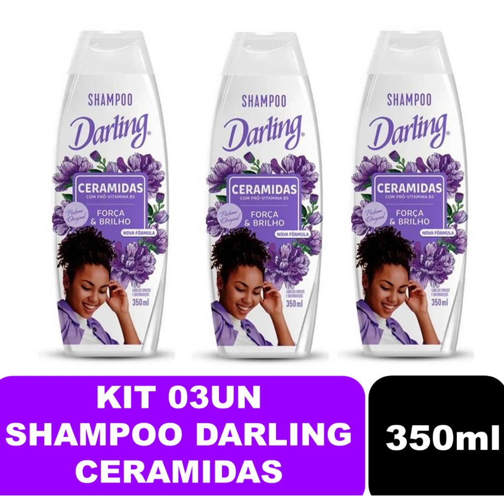 Kit 03un Shampoo Darling Ceramidas 350ml em Oferta na Shopee