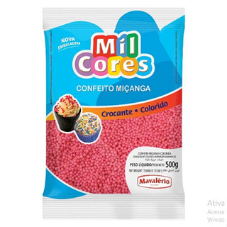 CONFEITO MIÇANGA ROSA MIL CORES 500g Mavalério