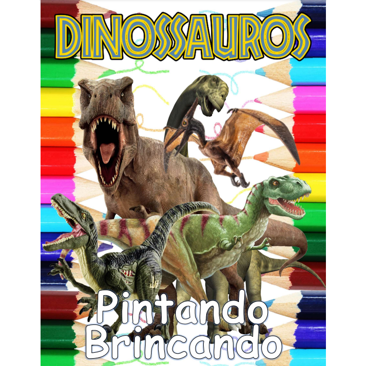 100 Desenhos Para Pintar e Colorir Dinossauros - Folhas A4 Sulfite Avulsas/Soltas