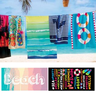 Toalha de Praia Microfibra Estampada Rozac Macia 70cm x 1,40m Poliéster