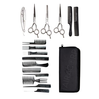 Kit 3 Tesouras Profissionais Navalha Cabeleireiro Barbeiro Cromada