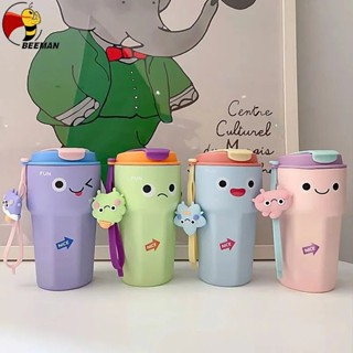 Copo Térmico Caneca Com Alça Chá Água Café Aço Inox Divertida Expressões Colorida 450ml