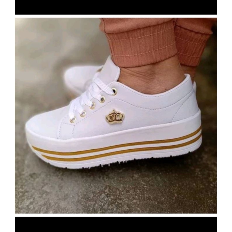 Tênis sola alta feminino leve macio barato mulher lançamento coroa em promoção (envio imediato) em Oferta na Shopee