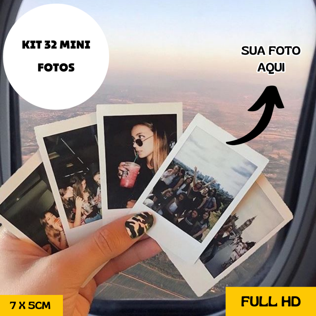 Kit  32 Mini fotos Revelação Personalizado - Cabe na Capinha do Celular Full HD Casal Envio Rápido em Oferta na Shopee