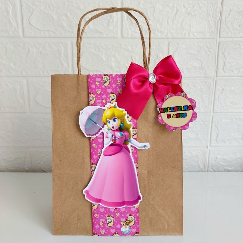 Sacolinha Surpresa Kraft tema Princesa Peach Super Mario Bros (Fazemos qualquer tema) LEMBRANCINHAS, MIMOS, BRINDES, PERSONALIZADOS PEACH SUPER MARIO BROS