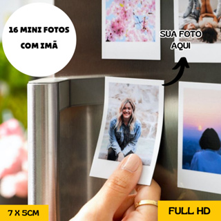 Kit 16 Mini Fotos COM IMÃ GELADEIRA Fotos Revelação Personalizada - Envio Rápido em Oferta na Shopee