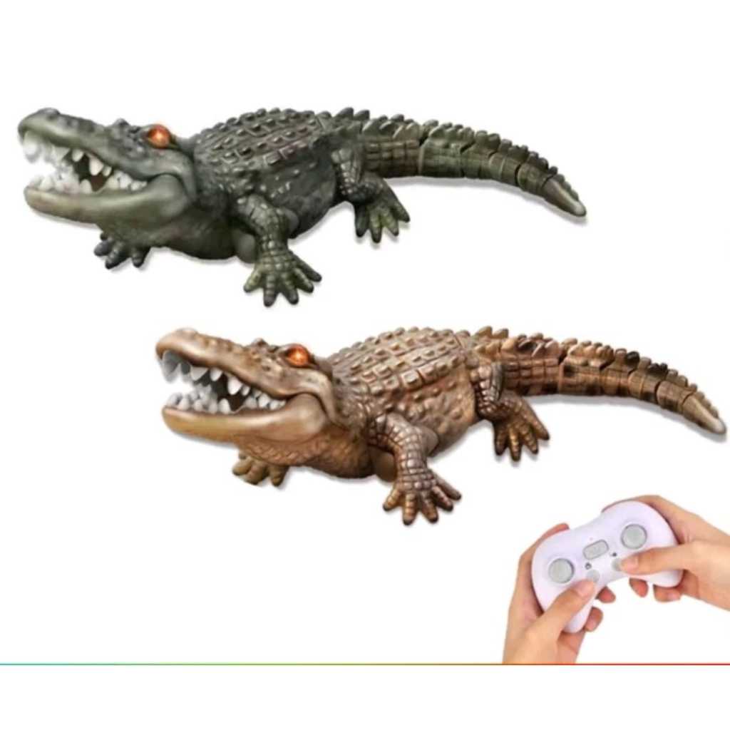 Jacaré Crocodilo Controle Remoto Bateria Recarregável Aquático Alta Simulação Realista De Piscina