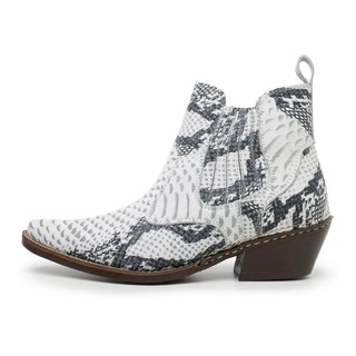 Bota Country  Masculina Texana Macia Botina Escamada Anaconda de Couro Legitimo Bico Fino