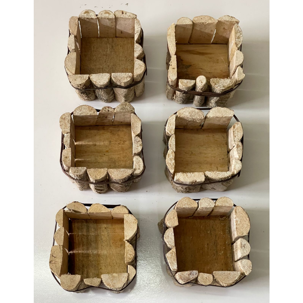 Vaso Rústico de Madeira em Oferta na Shopee