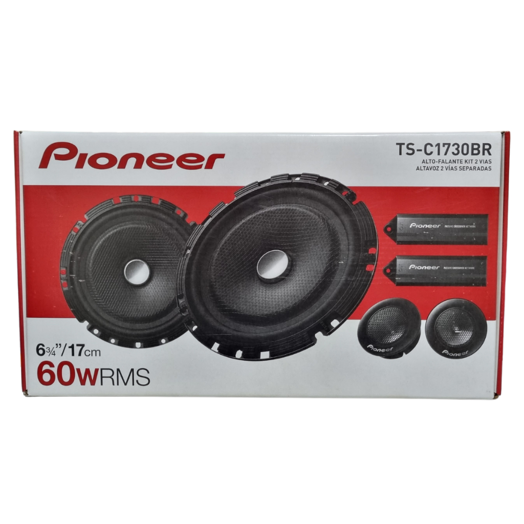 KIT 2 VIAS PIONEER TS-C1730BR COM ALTO FALANTE DE 6 E TWEETER 3/4 60WRMS QUALIDADE DE SOM AUTOMOTIVO