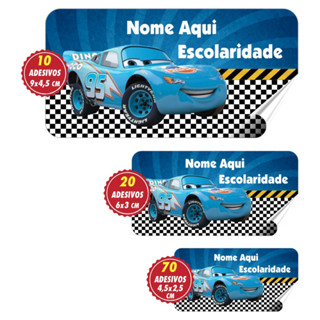 100 Adesivos Carros Disney Relâmpago Mcqueen Para Material Escolar Etiquetas Personalizadas