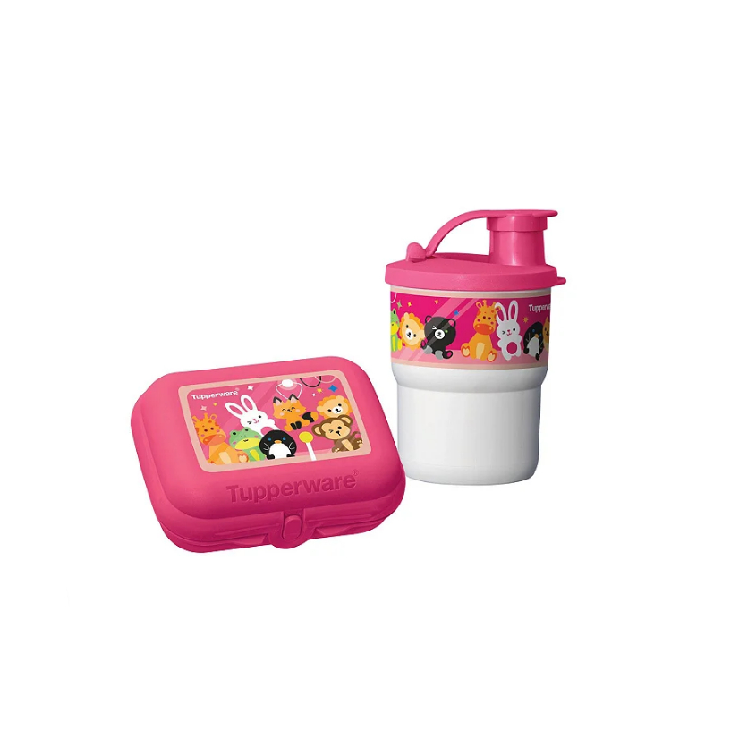 Kit Tupperware Copo Colors com Bico 225ml + Tupper Snack Pelúcia