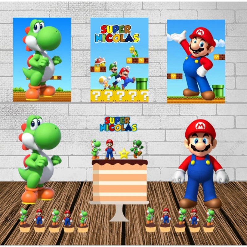 kit festa em casa Mário Bros em Oferta na Shopee