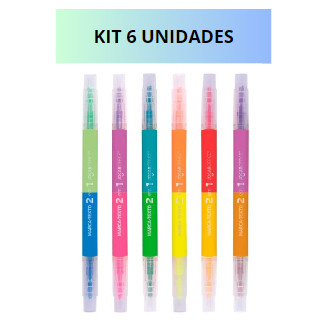 Marca Texto 2 Em 1-kit com 6 Unidades Jocar Office