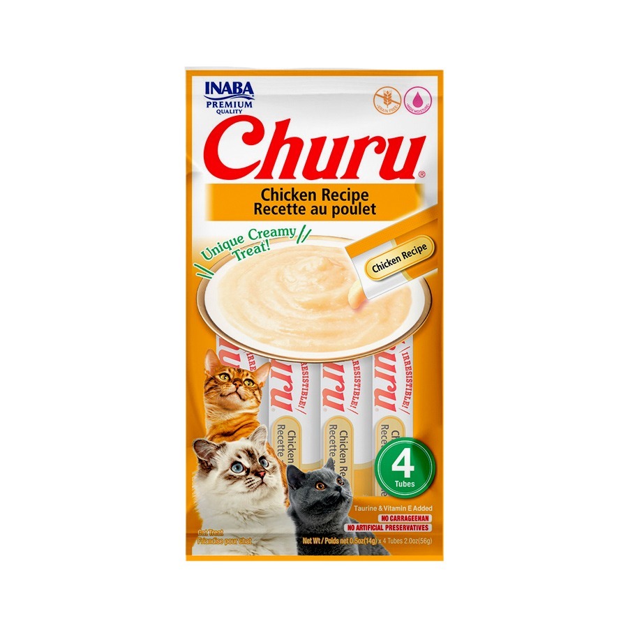 Petisco Para Gatos Churu 56g - Contém 4 Tubets De 14g Cada Unidade - Vários Sabores