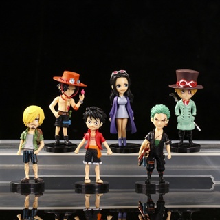 Miniaturas One Piece Action Figures (Luffy, Zoro, Sanji, Robin, Ace e Sabo)
