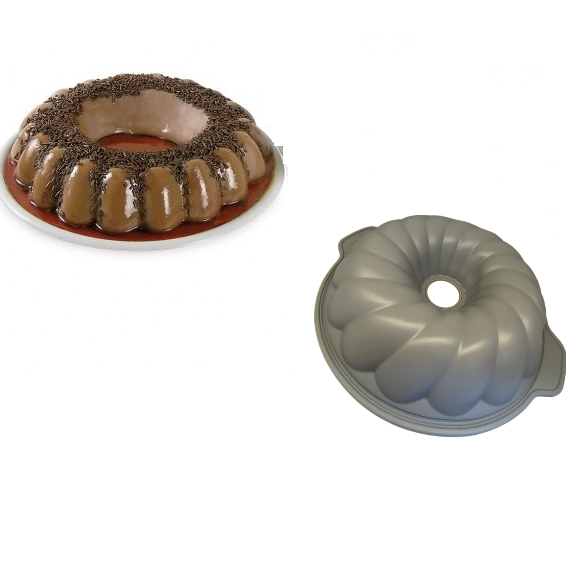 Forma Silicone Assadeira Cinza 28x7cm Cozinha Bolos Pudim Redonda Resistente 180° Multiuso Universal