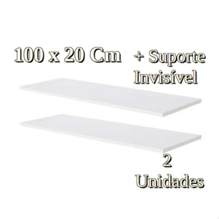 2 Prateleiras Lisa Mdf 15mm Branco 100x20 Cm Com Suporte Invisível e Bucha em Oferta na Shopee