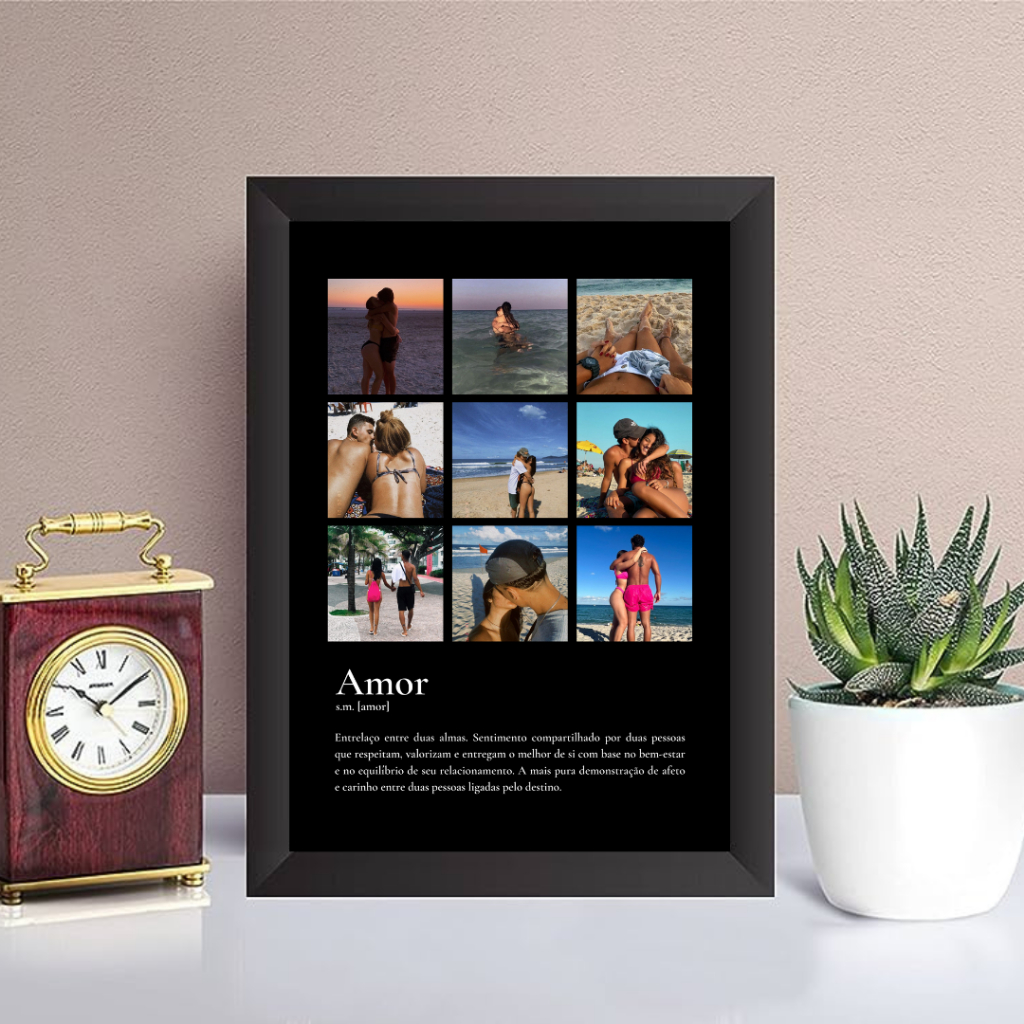 Quadro Placa Significado de Amor com 9 Fotos Personalizado - Dia Dos Namorados Casal Presente com sua Foto em Oferta na Shopee