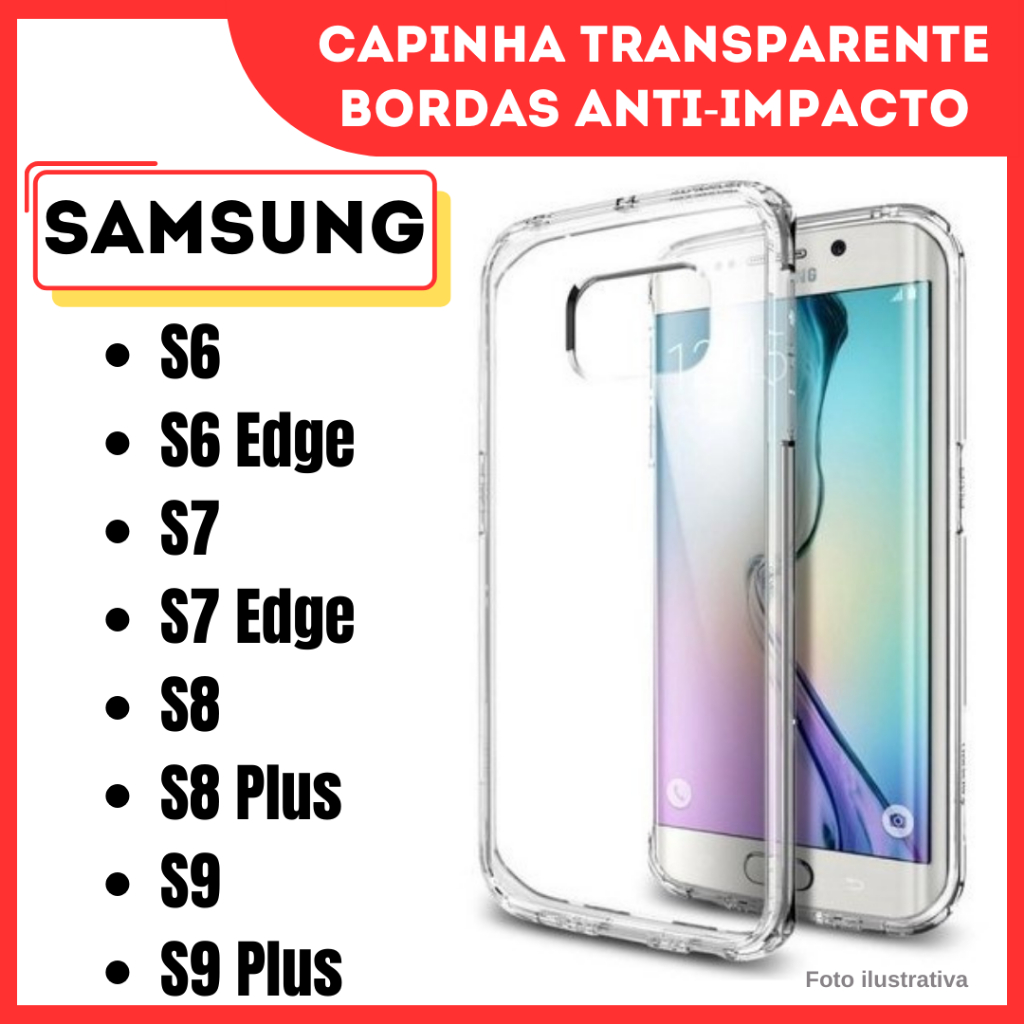 Anti Impacato Samsung S6 / S6 Edge / S7 / S7 Edge / S8 / S8 Plus / S9 / S9 Plus / Capa Antiqueda Para Celular (CF09).