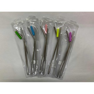 2 Canudos Aço Inox + Ponteira + 1 Escova + capa em Oferta na Shopee