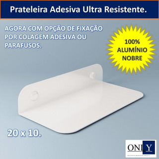 Prateleira Adesiva Flex 20x10 Em Alumínio Branco Prateleira Decorativa Prateleira Para Banheiro Prateleira Para Plantas