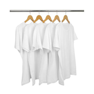 Kit com 5 Camisa Camiseta branca básica lisa 100% poliéster para uso casual/personalizar/sublimação