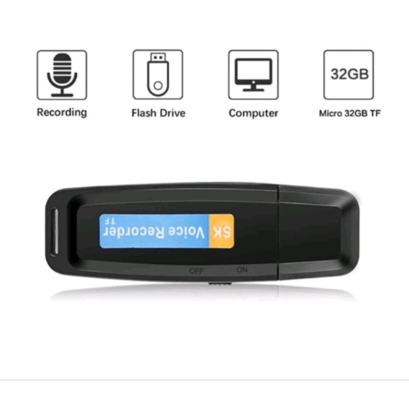 Gravador de voz portátil multifuncional para profissional estilo pendrive som