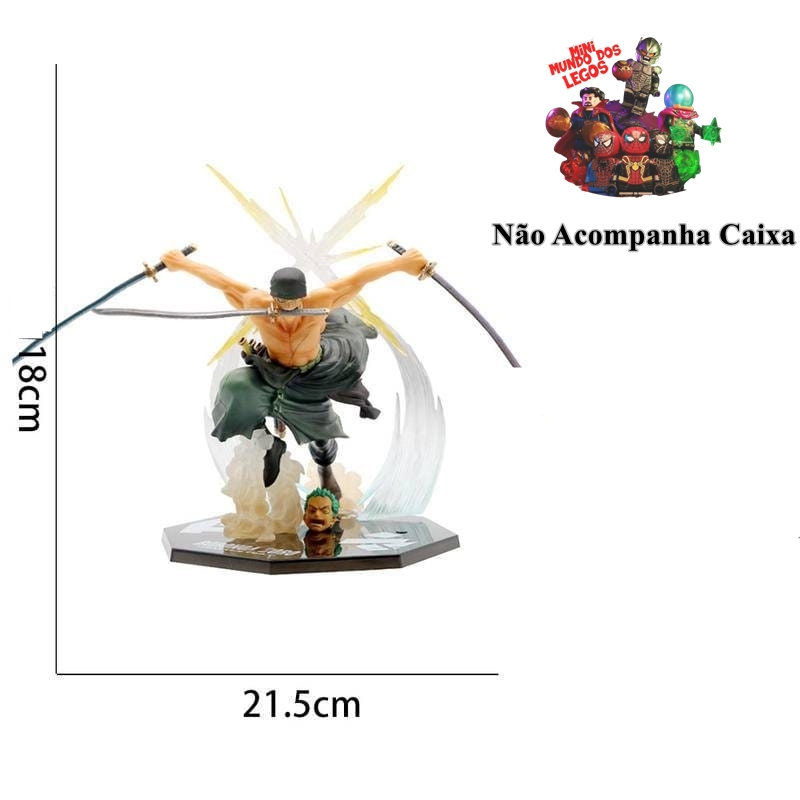 Roronoa Zoro minifigure de coleção miniatura Figure action One Piece Luffy Chapeu de palha com espadas Boneco