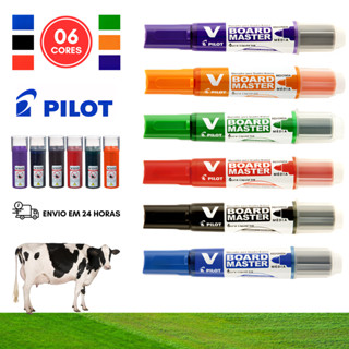 KIT 06 Marcadores WBMA V-Board Master Recarregável Canetão Para Quadro Branco Ou Refil de Tinta WBS-VBM Para Marcador De Quadro Branco WBMA V-Board Master Pilot