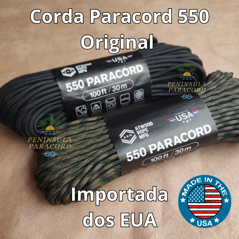 Paracord 550 Original Atwood | Corda Sobrevivência Bushcraft Camping 3m a 20m Nylon 4mm em Oferta na Shopee