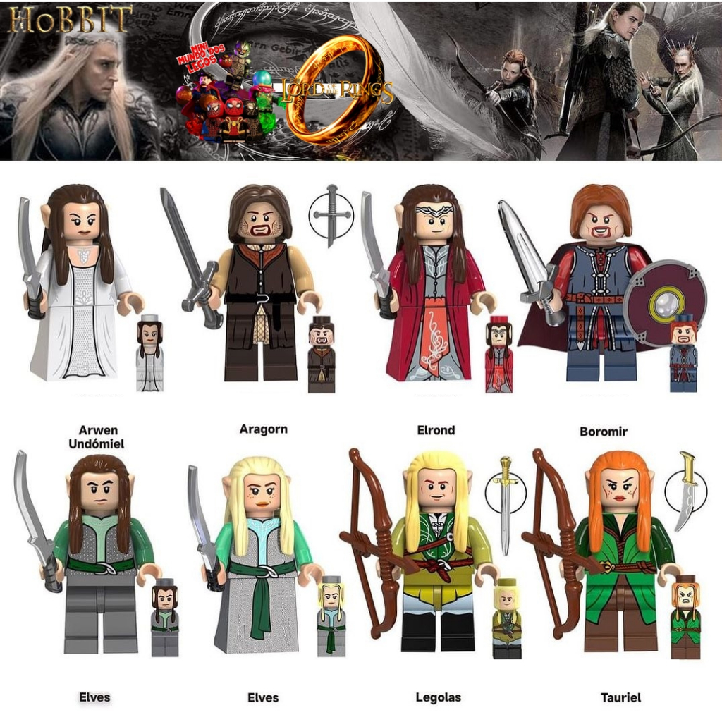 Senhor dos aneis miniatura de coleção minifigure Boromir Aragorn Tauriel Leg0las Arwen Elrond Elves
