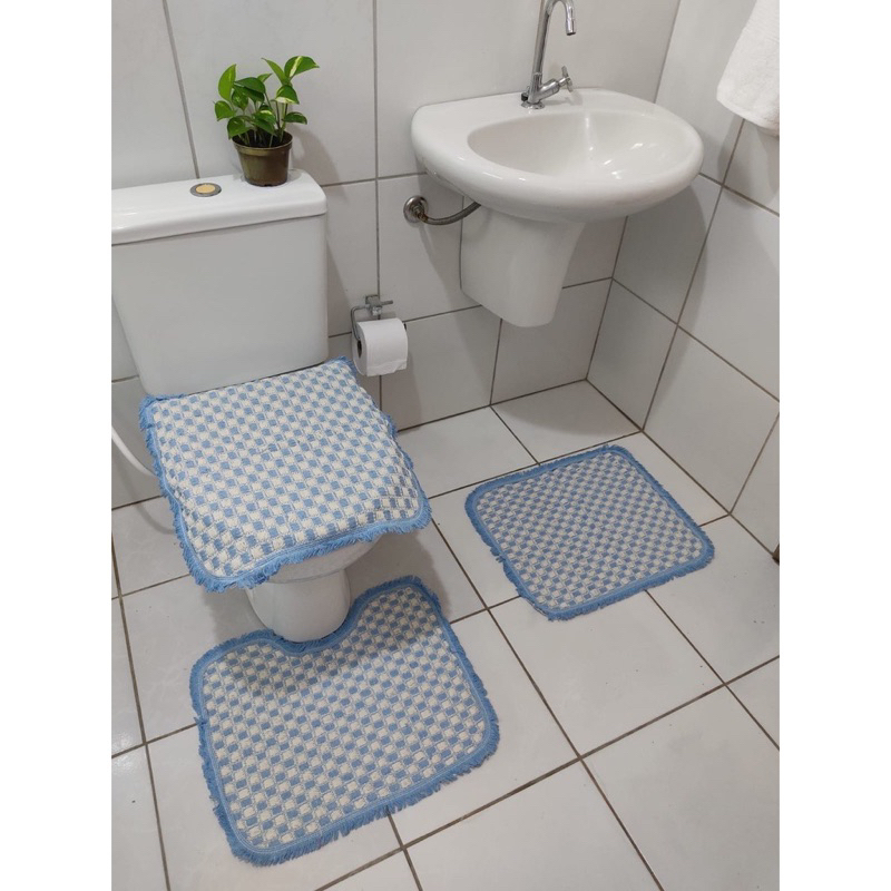 Kit Tapete para Banheiro com 3 peças | algodão | Jogo de Banheiro Decoração Promoção