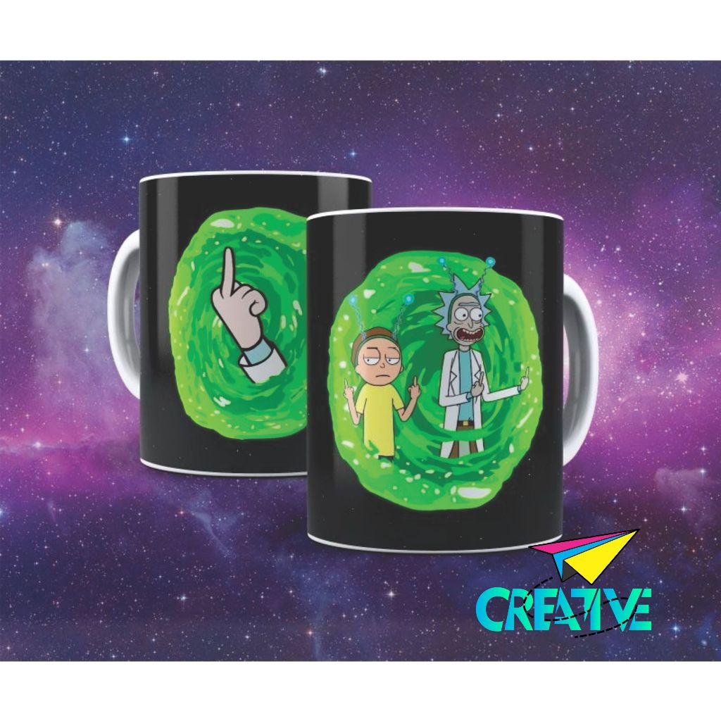 Caneca de Porcelana Desenho (Similar) Rick and Morty Cartoon VARIOS MODELOS