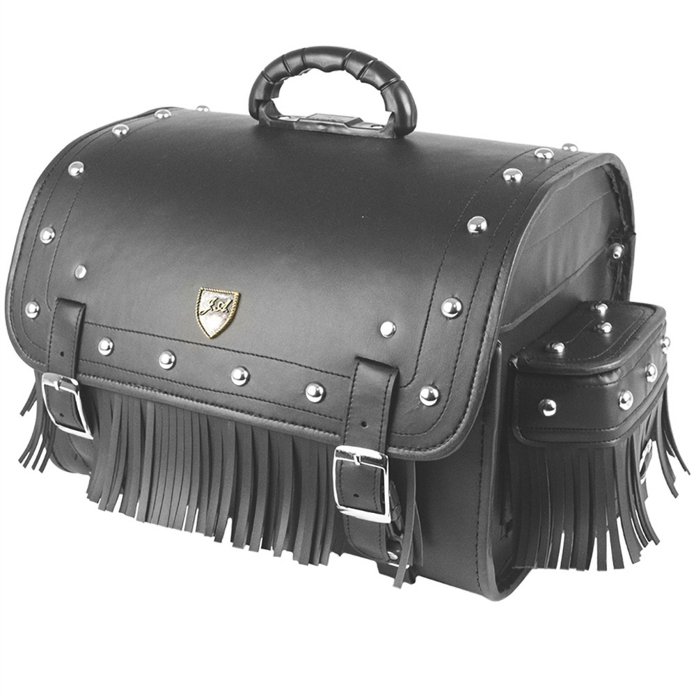 10049471 - Alforge Traseiro (Sissy Bag) Custom Para Capacete 35 Litros Couro com Franjas