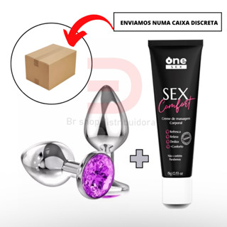 Kit Plug Anal Tamanho P + Gel Lubrificante Anal Sex Comfort