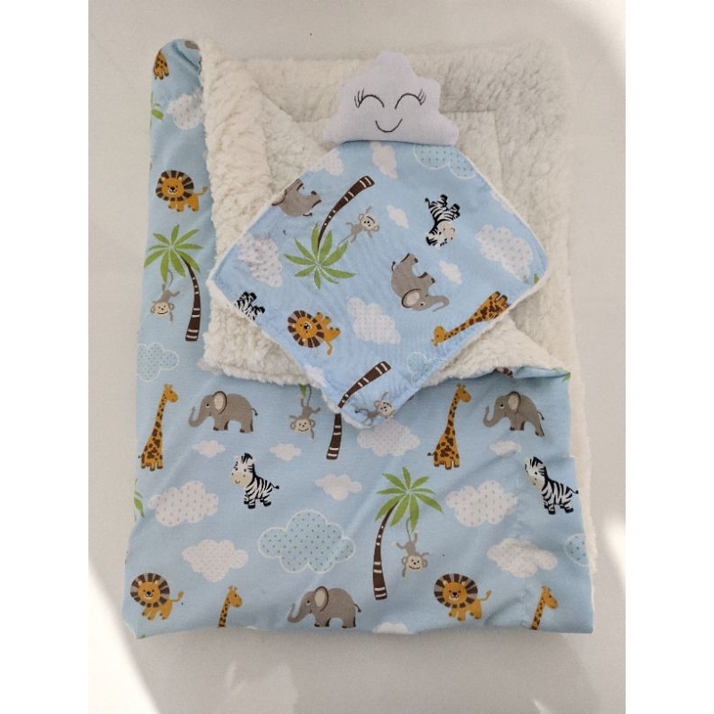 Kit Coleção Safari cobertor de bebe + 1 naninha para bebê em Oferta na Shopee