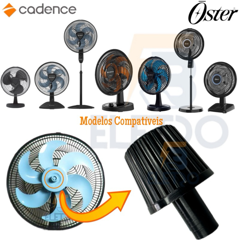 Porca Para Travar Hélice Ventilador Oster Ovtr480/481 Ovtr880/881 Original Preta — imagem 2 de 2