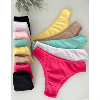 Kit 5 Calcinha Feminina Basicas Algodão Confortável Tanga