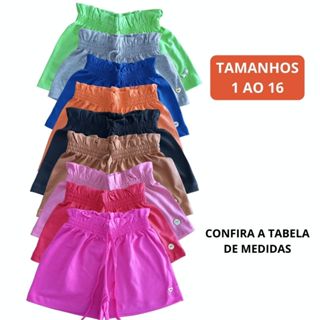 Short infantil menina algodão