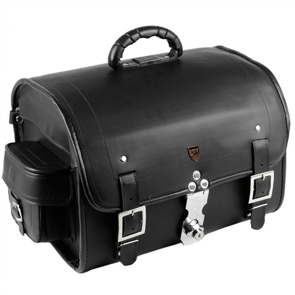 Bolsa traseira 35 litros em couro legitimo com chave