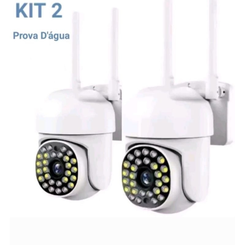 Kit 2 Câmeras de Segurança Prova D'água Alarme Bivolt App Yousee