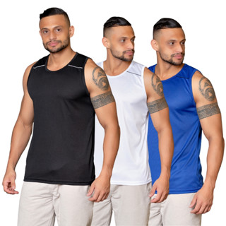 Kit 3 Regatas Masculinas Espotivas para Academia Caminhadas Fit Moda Verao