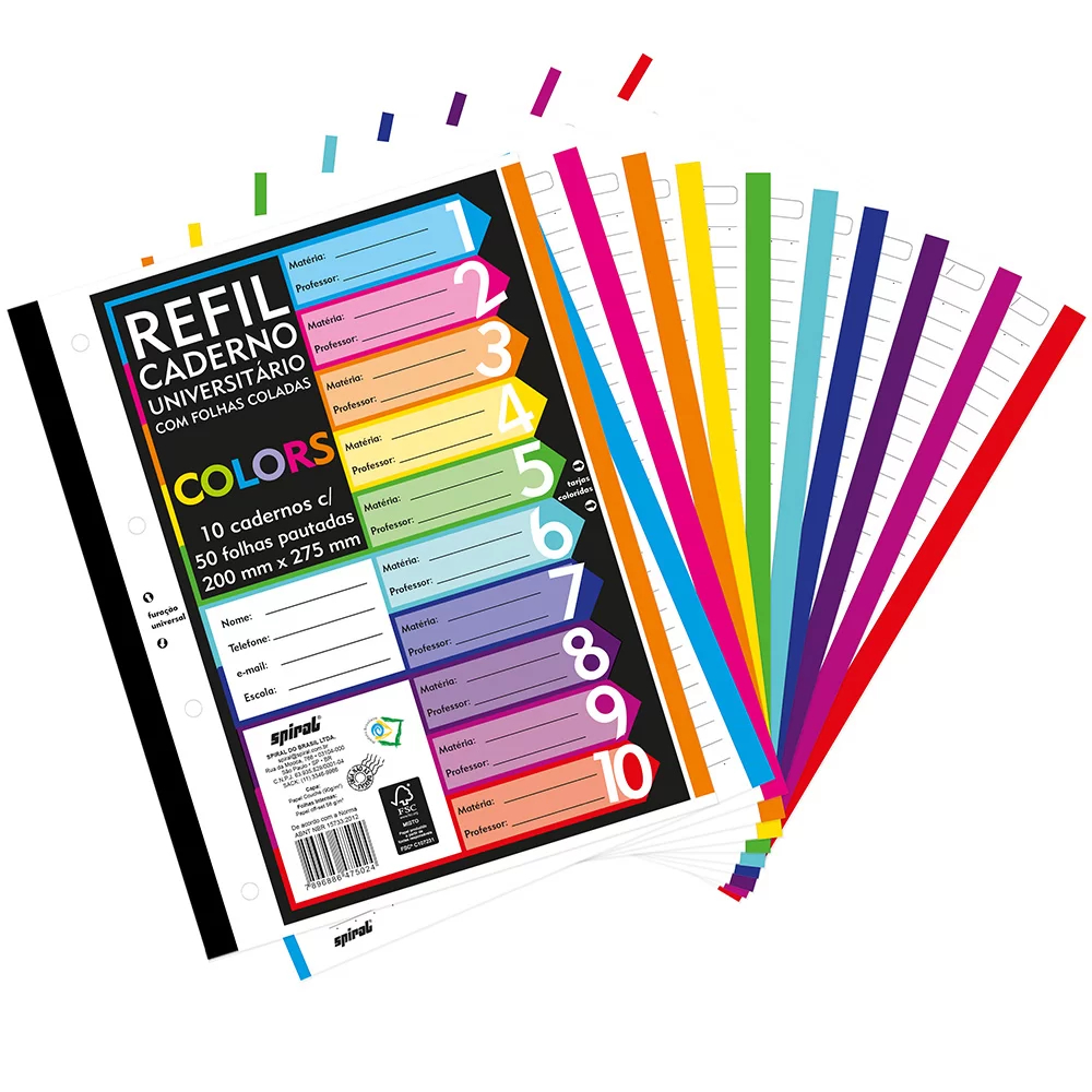 Folha Refil 4 Furos Bloco Para Fichário Spiral em Oferta na Shopee